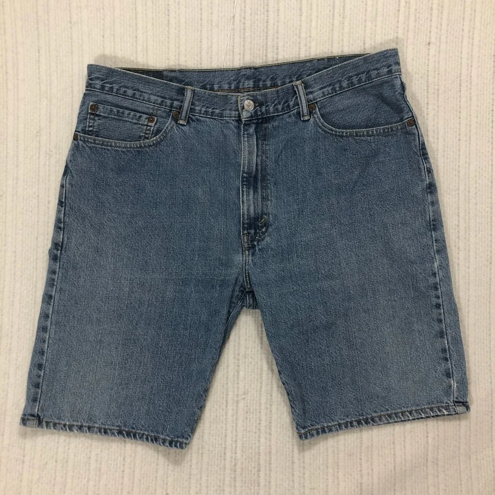 Levi's 505 Denim Shorts Regular Fit Classic Casual Blue Jean Shorts‎ W38